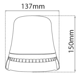 Girofar LED cu 3 puncte de prindere 10-30V Girofar LED cu 3 puncte de prindere 10-30V